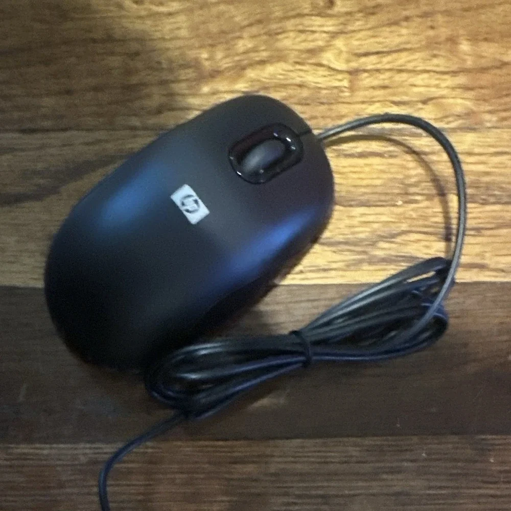 HP 5188-6230 Wired PS/2 Optical Mouse 400 DPI Scroll Wheel 2-Button Black